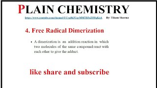 Free Radical Dimerization [upl. by Lalib]