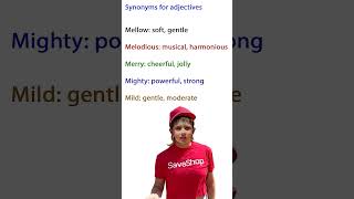 Synonyms for Adjectives 64englishenglishvocabulary [upl. by Yhtorod]