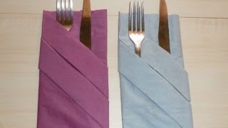 Napkin Folding  Silverware Pouch Paper Towel Folding Tutorial [upl. by Puett400]