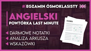 ANGIELSKI  To musisz powtórzyć przed egzaminem  Egzamin Ósmoklasisty 2024 [upl. by Tobie]