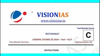 Vision IAS Test Series 2024 Prelims 50 MCQ SolvedPart 1  Revision Mode ias upsc upsc2024 [upl. by Nol]