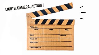 How To Make Clapperboard With Cardboard Toy Cardboard Clapperboard  Cardboard Craft [upl. by Nylsor]