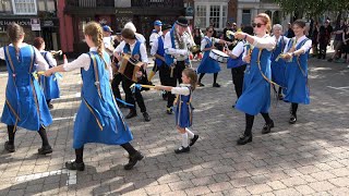 Wakefield Morris Dancers dance quotEaluscherwenquot at Bromyard Folk Festival 2023 [upl. by Leslee]