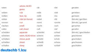 Unregelmässige Verben mit Englische übersetzung [upl. by Ailed248]