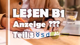 B1  LESEN TEIL 3  ÖSD GOETHE PRÜFUNG  Anzeigen كيفاش تخدم [upl. by Nnayrrehs183]