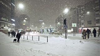 Heavy Snowfall in Helsinki Finland ❄️☃️🌨️ 18 January 2024 [upl. by Boylston]