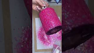 Glitter a tumbler with me using the epoxy method pink pinkglitter glitter tumblers [upl. by Grey]