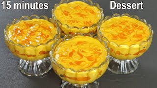 15 Minutes Dessert Recipe with Mango Easy amp Delicious  Mango Delight Homemade [upl. by Jeralee116]