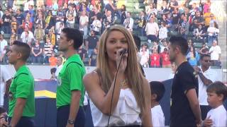 Madison Carney sings National Anthem at LA Galaxy [upl. by Emoreg]