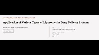 Application of Various Types of Liposomes in Drug Delivery Systems  RTCLTV [upl. by Saxet847]