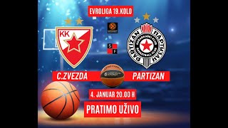 CZVEZDA  PARTIZAN  KOŠARKA EVROLIGA 4 Januar 2000 h PRATIMO UŽIVO [upl. by Tia599]