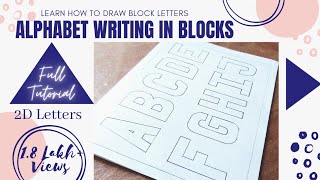 Alphabet Writing in Blocks AZ Full Tutorial  Block Lettering easy  Learn how to draw Letters [upl. by Leckie]