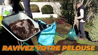 RAVIVEZ VOTRE PELOUSE POUR LE PRINTEMPS  TERREAUTAGE DE MARS  Que Faire Dans Mon Jardin [upl. by Keating]