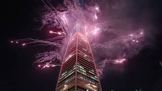 NOOR RIYADH FIREWORKS DISPLAYAL FAISALIAH TOWER [upl. by Lennad]