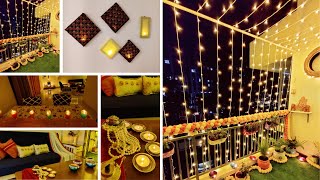 Diwali Decoration Living Room amp Dining space  Simple and easy decoration ideas  DIY Diwali 2021 [upl. by Etnuaed]