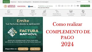 Complemento de Pago  SAT 2024  CFDI 40 [upl. by Combes910]