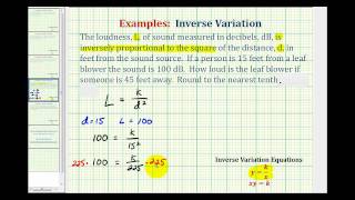 Ex Inverse Variation Application  Loudness and Distance [upl. by Anaujat572]