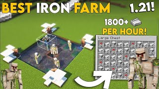 Minecraft BEST Iron Farm 121  Iron Farm Tutorial  1800 Perh [upl. by Cutter]