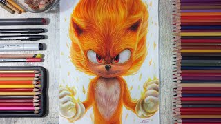 Drawing Super Sonic Sonic the Hedgehog 2  Fame Art [upl. by Argyres500]