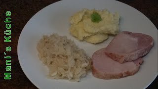 Kasseler mit Sauerkraut und Kartoffelpüree aus Mani´s Küche [upl. by Summers506]