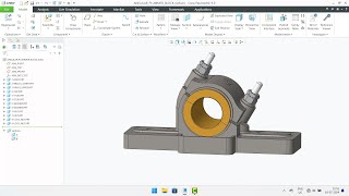 Angular Plummer Block  3D Modelling and Assembly in Creo Parametric [upl. by Anaig]