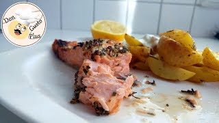 Saftiger Lachs mit mediterraner Marinade 🐟  Heißluftfritteuse Airfryer [upl. by Docilu]