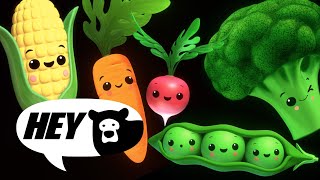 Hey Bear Sensory  Funky Veggies  Fun Dance Animation with Music Baby Sensory [upl. by Knight]