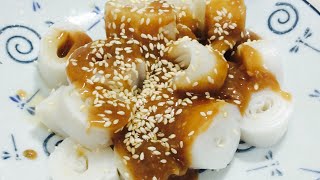 Chee Cheong Fun With Thick Sweet Sauce  Steamed Rice Noodle Roll  Street Food [upl. by Cirnek]