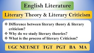 Difference Between Literary Theory and Literary Criticism in English Literature [upl. by Kelda]