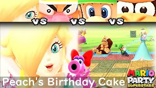 Mario Party Superstars Rosalina vs Wario vs Luigi vs Donkey Kong at Peachs Birthday Cake [upl. by Pfosi]