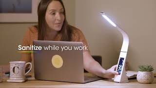 OttLite Thrive LED Sanitizing Desk Lamp with Clock and USB Charging [upl. by Eade417]