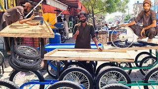 Amazing Process of Making Wooden Hand Cart for Fruits amp Vegetables Sellers [upl. by Aisatana]