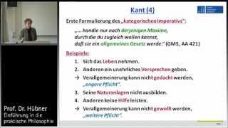 Praktische Philosophie 8a Deontologie  Kant 3 [upl. by Ahsets]