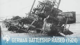 Sunken WWI German Battleship Raised SMS Hindenburg 1924  British Pathé [upl. by Berne267]