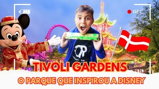 Fui ao parque de diversões que inspirou a Disney  TIVOLI GARDENS ✈️🌎🇩🇰🎢 2024 [upl. by Cookie]