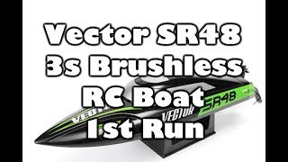 Volantex V7973 Vector SR48 Brushless RTR RC Boat 1st Run [upl. by Ettelra]