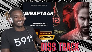 Giraftaar  Emiway Bantai  Diss Track For Raftaar  First Time Hearing It  Reaction [upl. by Tull]