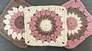 Sunburst Granny Square  Easy To Follow Instructions [upl. by Ydorb]