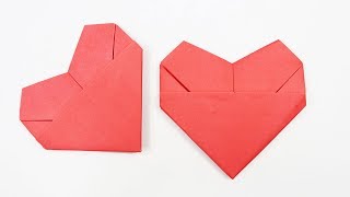 Easy Origami Heart  How to Fold an Origami Heart  Origami for Beginners [upl. by Yllehs]