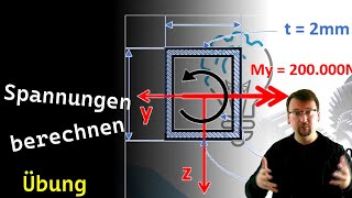 Berechnung der Normal Schub und Vergleichsspannung  Vorausschauend konstruieren Folie 32 33 34 [upl. by Ayekehs769]