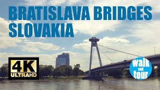 Bratislava Bridges Virtual Walking Tour  Slovakia in 4K UHD 60 fps [upl. by Assyl]