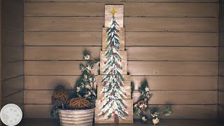 How To Paint a Christmas Tree on Wood  DIY Christmas Decor [upl. by Airdnassac]