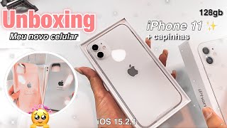 Meu novo celular✨iPhone 11 128bg branco  unboxing 2022 🤍 [upl. by Ari861]