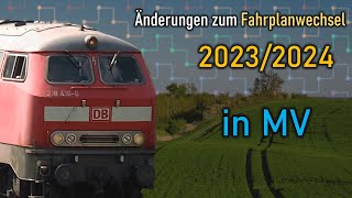 Änderungen zum Fahrplanwechsel 20232024 in MecklenburgVorpommern [upl. by Zenda]