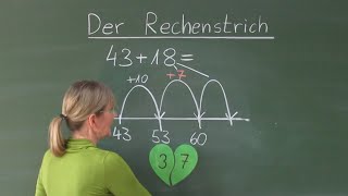 Rechenstrich bis 100 mit verliebten Zahlen  MatheAberKlar  Erklärvideo  2 und 3 Klasse [upl. by Buzzell]