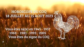 Horoscope chinois le COQ prévisions dAoût 2023 [upl. by Ennylyak49]