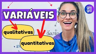 VARIÁVEIS QUALITATIVAS QUANTITATIVAS 7º e 8º ano \Prof Gis [upl. by Ynohtnacram]