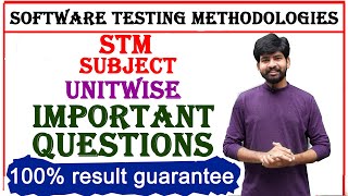 software testing methodologies subject unit wise important questions jntuh  stm important questions [upl. by Adyaj]