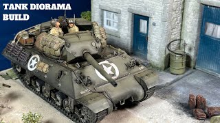 135 DIORAMA WW2 Building Normandy 1944 Tamiya M10 Tank Destroyer realistic model making [upl. by Annoid]