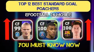 Top 12 Best Standard Goal Poachers In Efootball 24 Mobile  Best Standard Goal Poachers in Pes 24 [upl. by Upali]